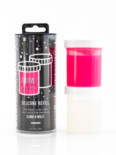 E27728 400x533 - Clone-A-Willy - Refill Glow in the Dark Hot Pink Silicone