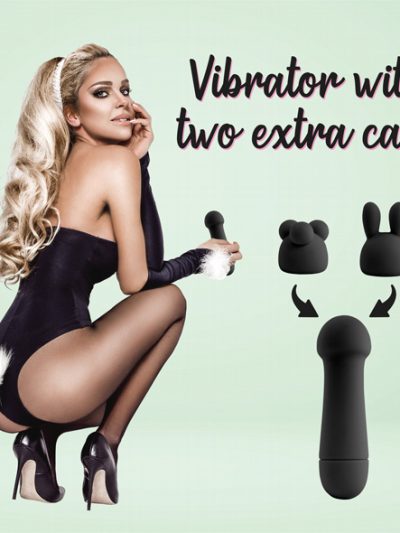 E30579 1 400x533 - FeelzToys - Mister Bunny Massage Vibrator with 2 Caps črna