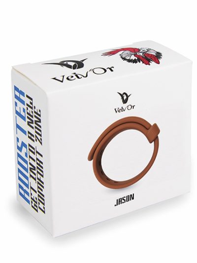 E31030 1 400x533 - Velv'Or - Rooster Jason Size Adjustable Firm Strap Design Cock Ring Brown
