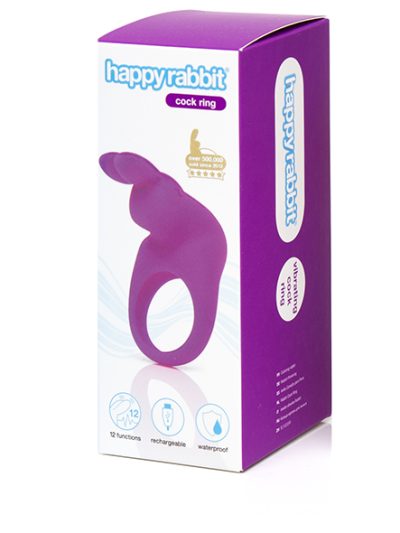 E32244 1 400x533 - Happy Rabbit - Rechargeable Vibrating Rabbit Cock Ring Purple