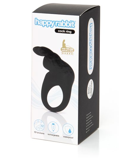 E32440 1 400x533 - Happy Rabbit - Rechargeable Vibracijski Rabbit Cock Ring črna